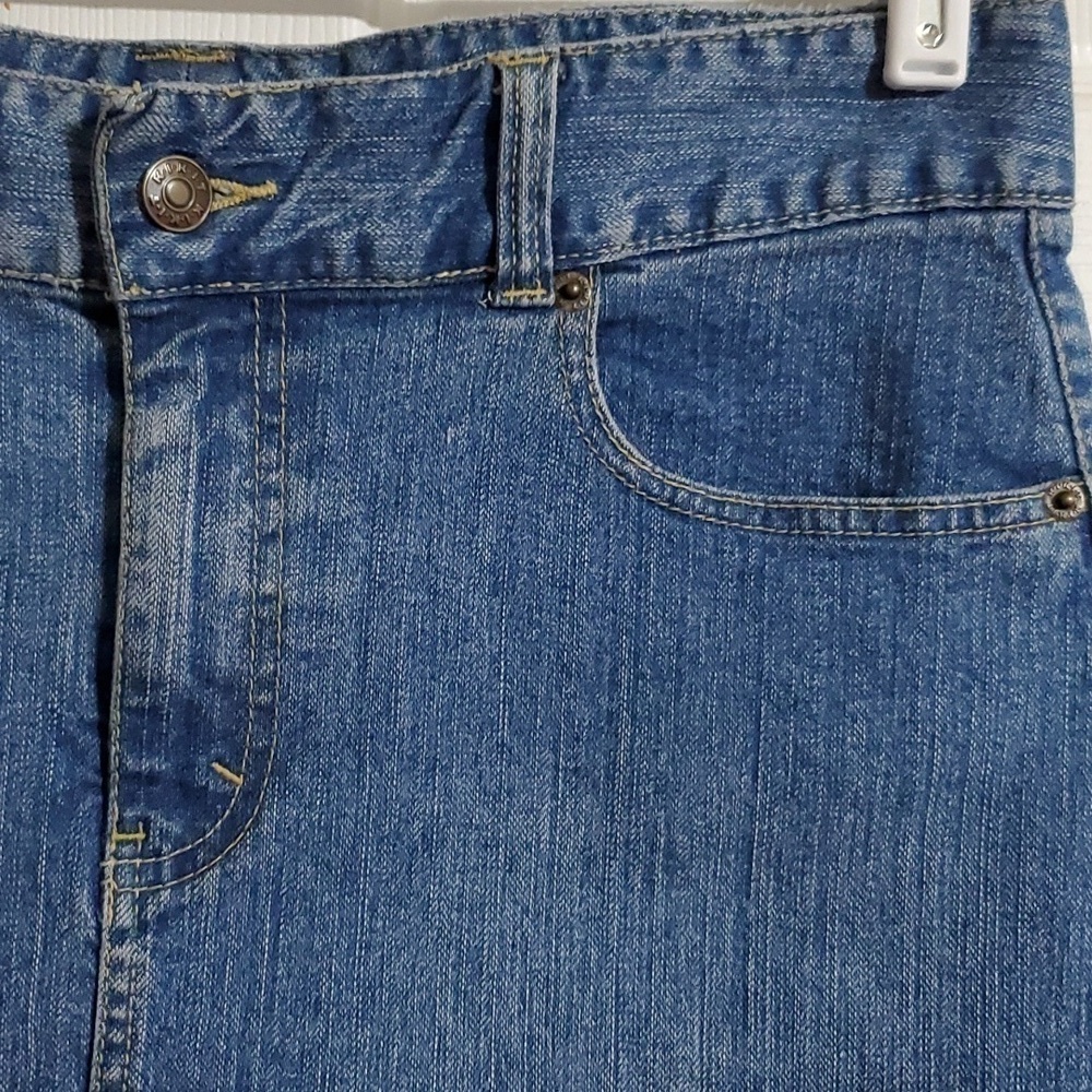 Kikit Jeans Medium Wash 5 Pocket Denim Jean Skirt Sz 14 Vintage Y2K Boho Western - Picture 3 of 11